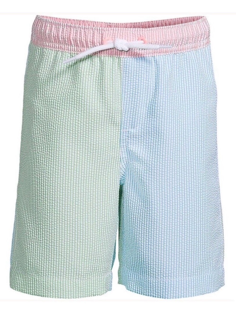 NWOT Lands’ End Boys Seersucker Volley Swimtrunks - Sz XXL (18-20)